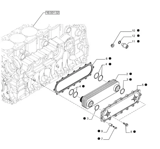 504127468 - Крышка теплообменника ДВС Cursor9 T8./Mg., CS, CSX, CX6/8, Axion9